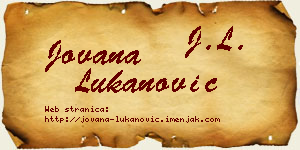 Jovana Lukanović vizit kartica